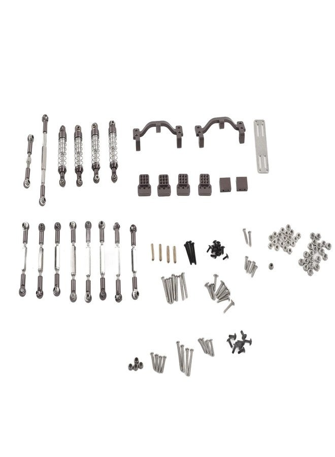Dilwe RC Car Spare Parts Kit, Aluminum Alloy RC Car Pull Rod Tie Rod Shocks Absorber Bracket Plate Kit Upgrade Spare Parts Compatible with WPL C24 C14 C14K C24K - Image 1